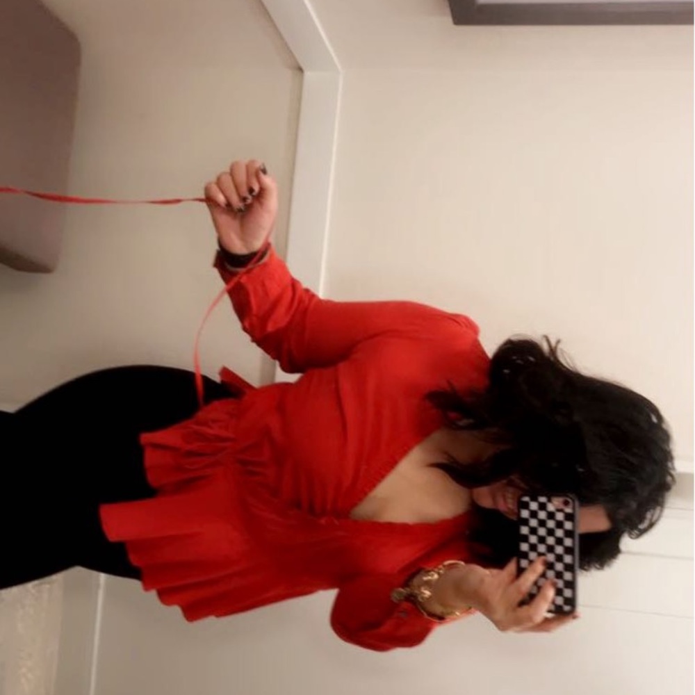 Red blouse